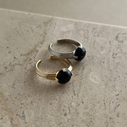 [ blue gold stone ]  croissant silver