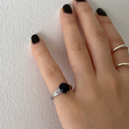 [ blue gold stone ]  croissant silver