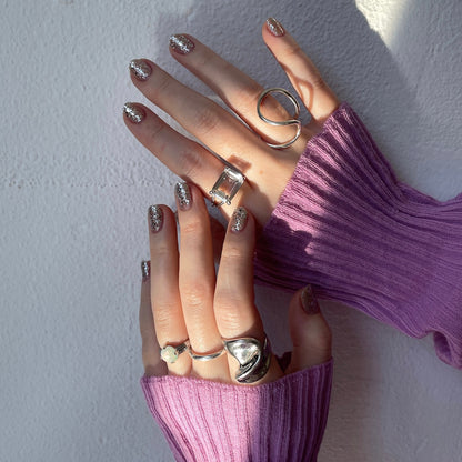 [ crystal ] reine silver - rectangle