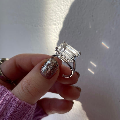 [ crystal ] reine silver - rectangle