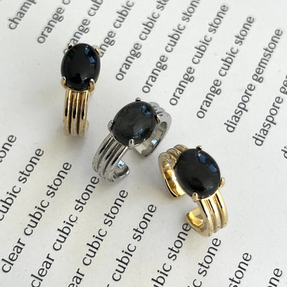 [ blue labradorite ] trois gold