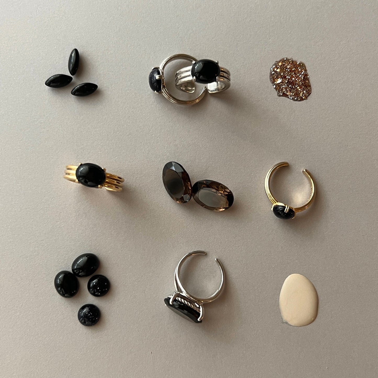 [ blue gold stone ]  croissant silver