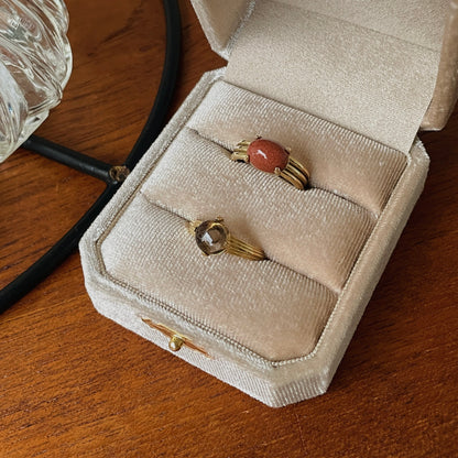 [ smoky quartz ] croissant gold