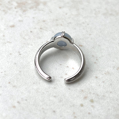 [ angelite ] croissant silver
