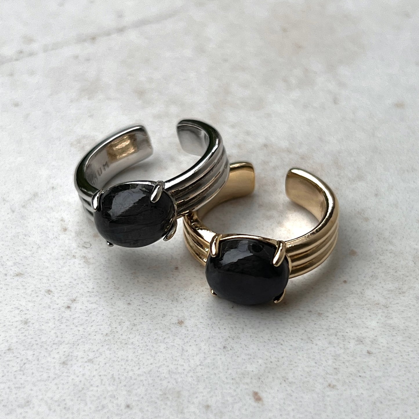 [ blue labradorite ] trois gold