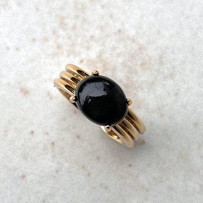 [ blue labradorite ] trois gold