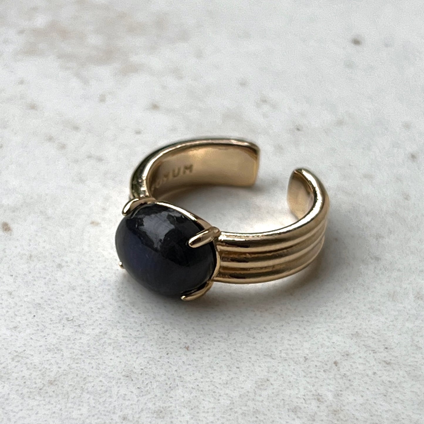 [ blue labradorite ] trois gold