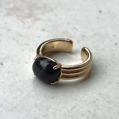 [ blue labradorite ] trois gold