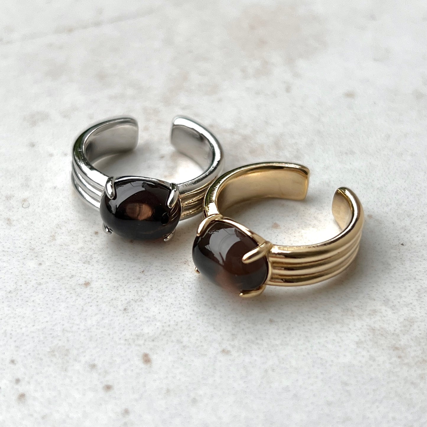 [ smoky quartz ] trois gold