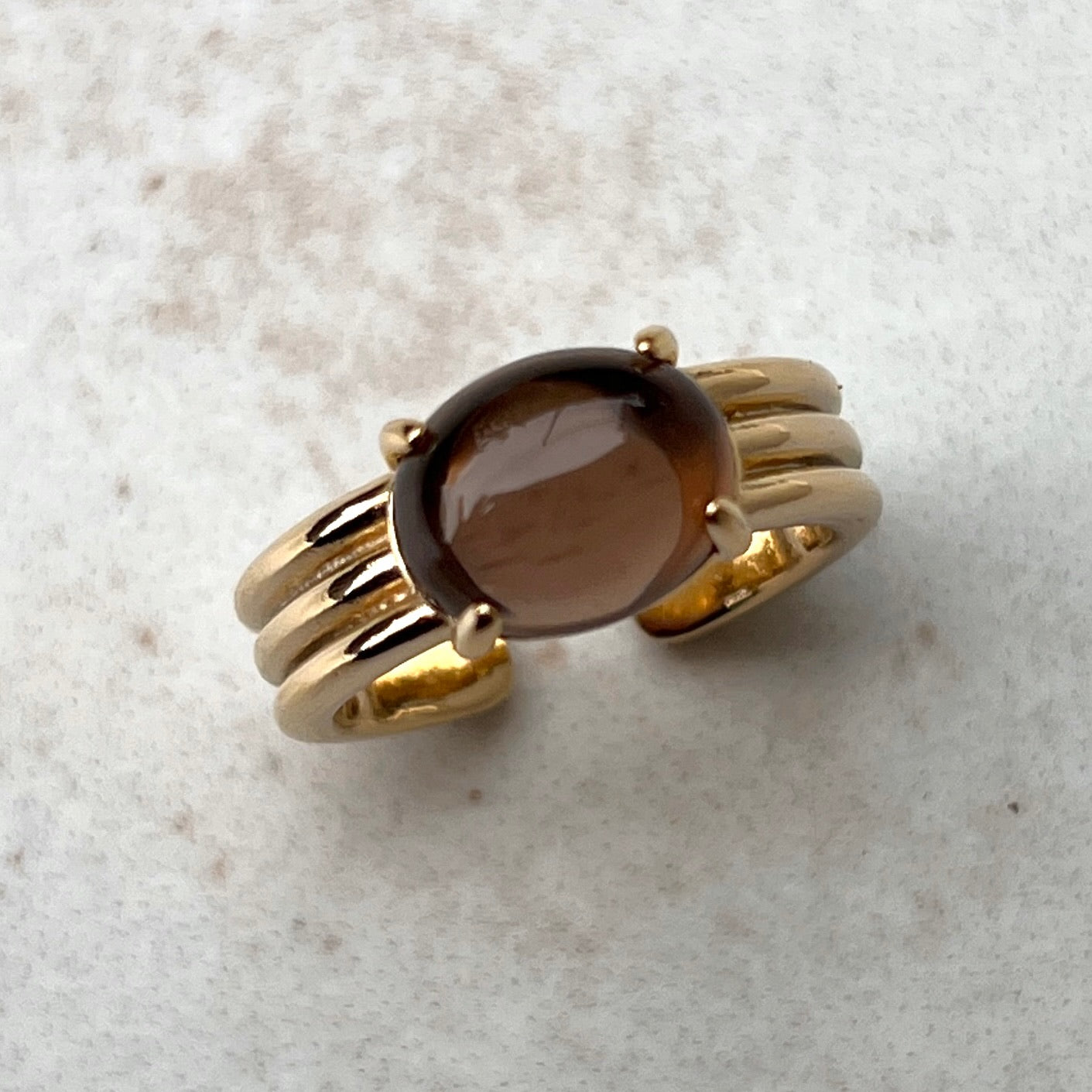 [ smoky quartz ] trois gold