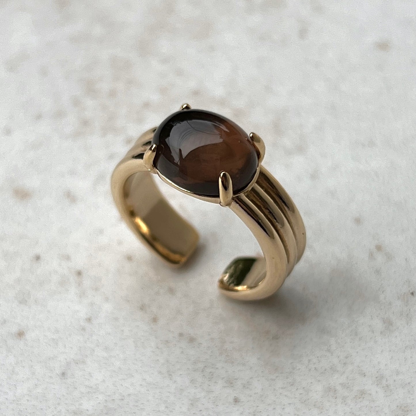[ smoky quartz ] trois gold