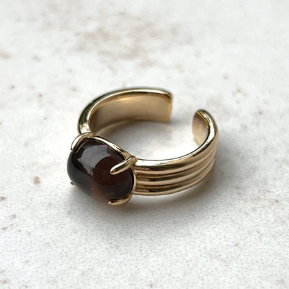 [ smoky quartz ] trois gold