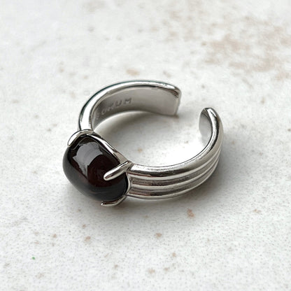 [ smoky quartz ] trois silver