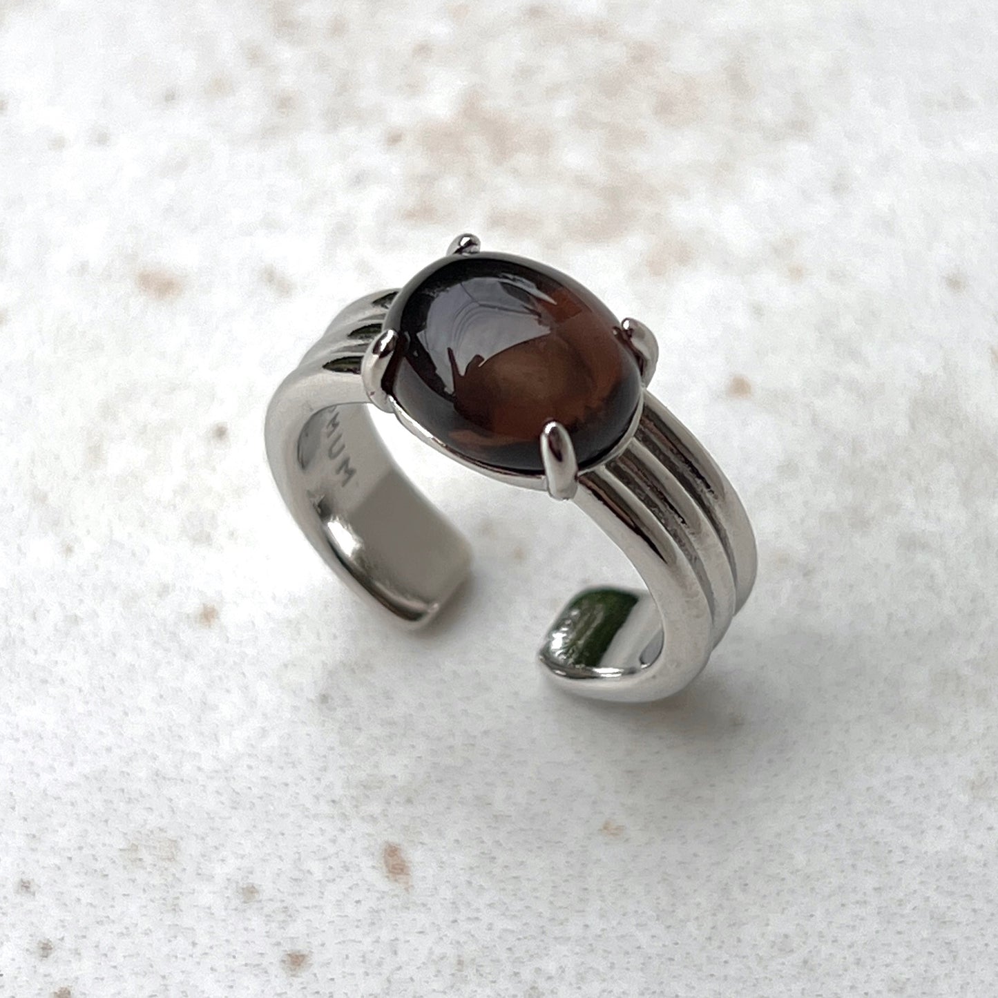 [ smoky quartz ] trois silver