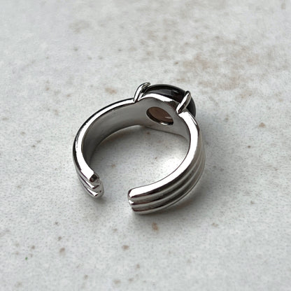 [ smoky quartz ] trois silver