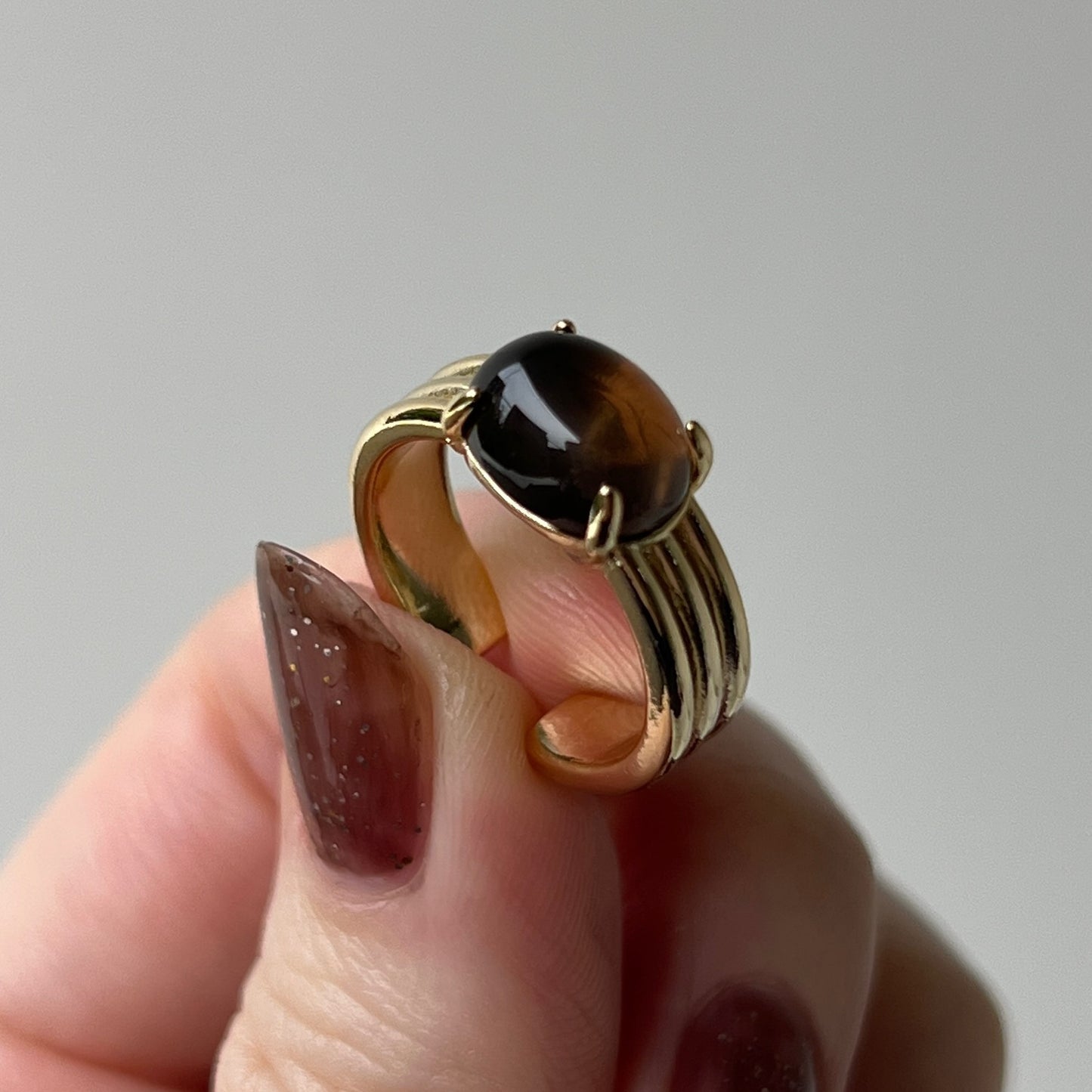 [ smoky quartz ] trois gold