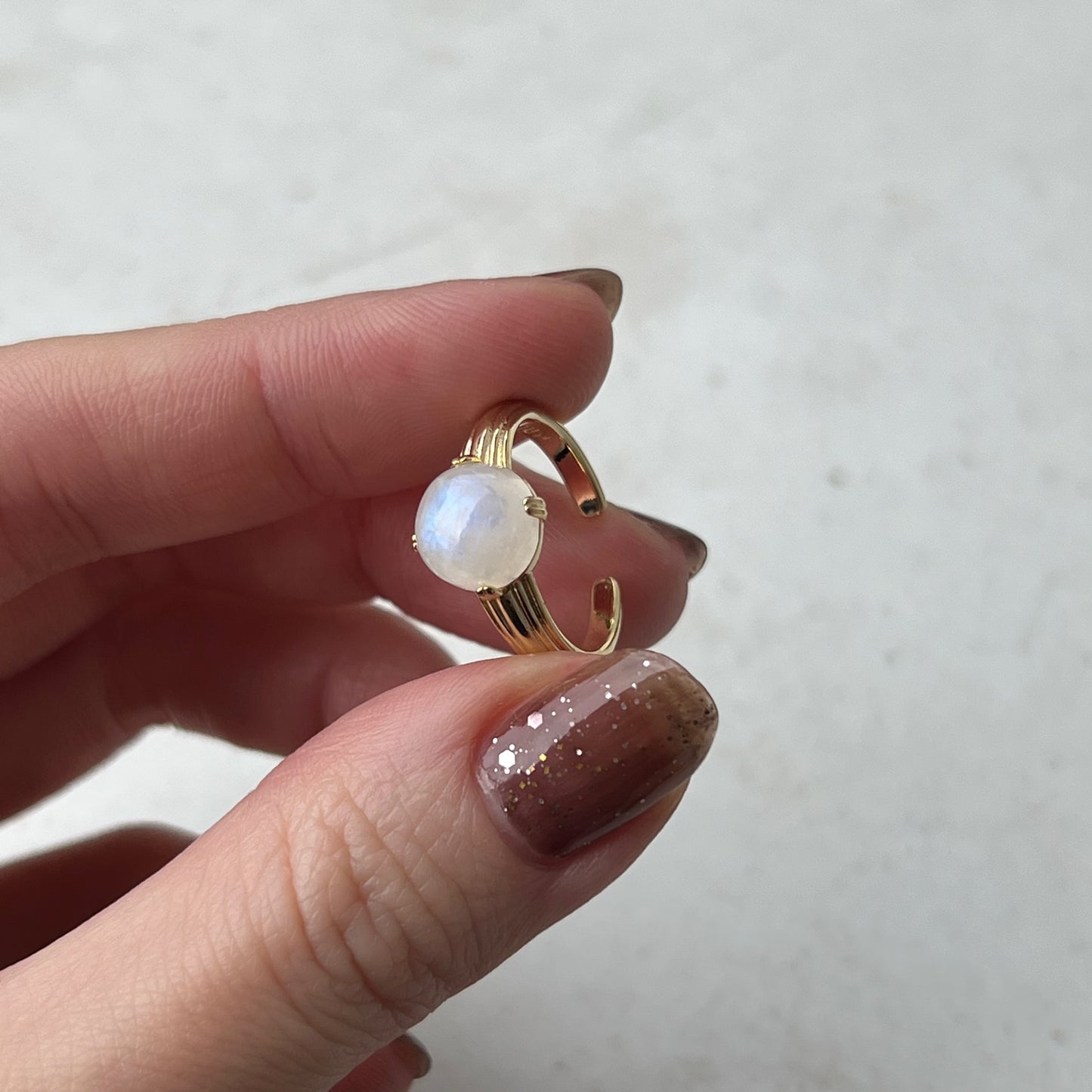 [ rainbow moon stone ] croissant gold