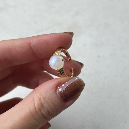 [ rainbow moon stone ] croissant gold