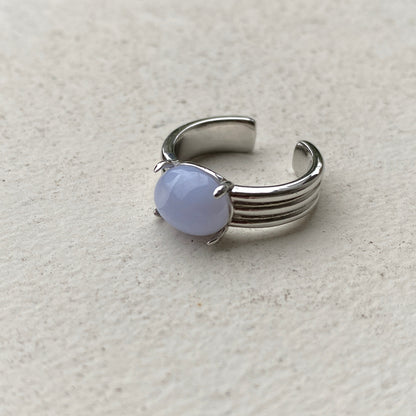 [ blue lace agate ] trois silver
