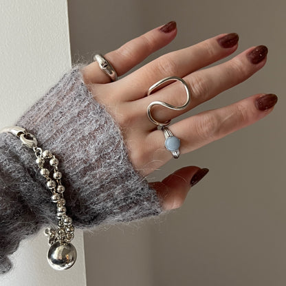 [ angelite ] croissant silver