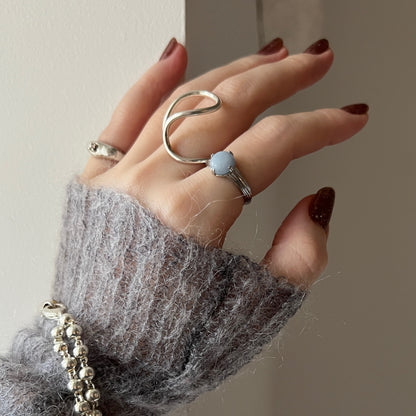 [ angelite ] croissant silver