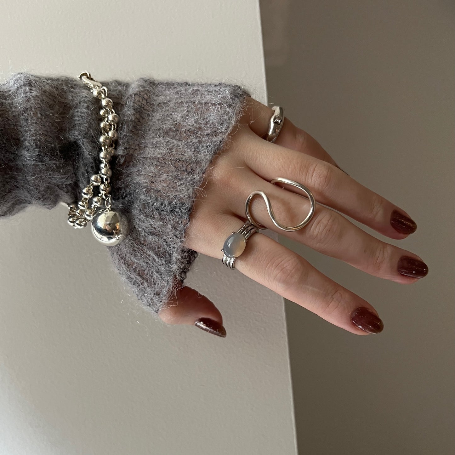 [ gray onyx ]  trois silver