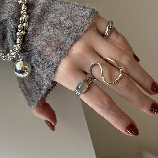 [ gray onyx ]  trois silver