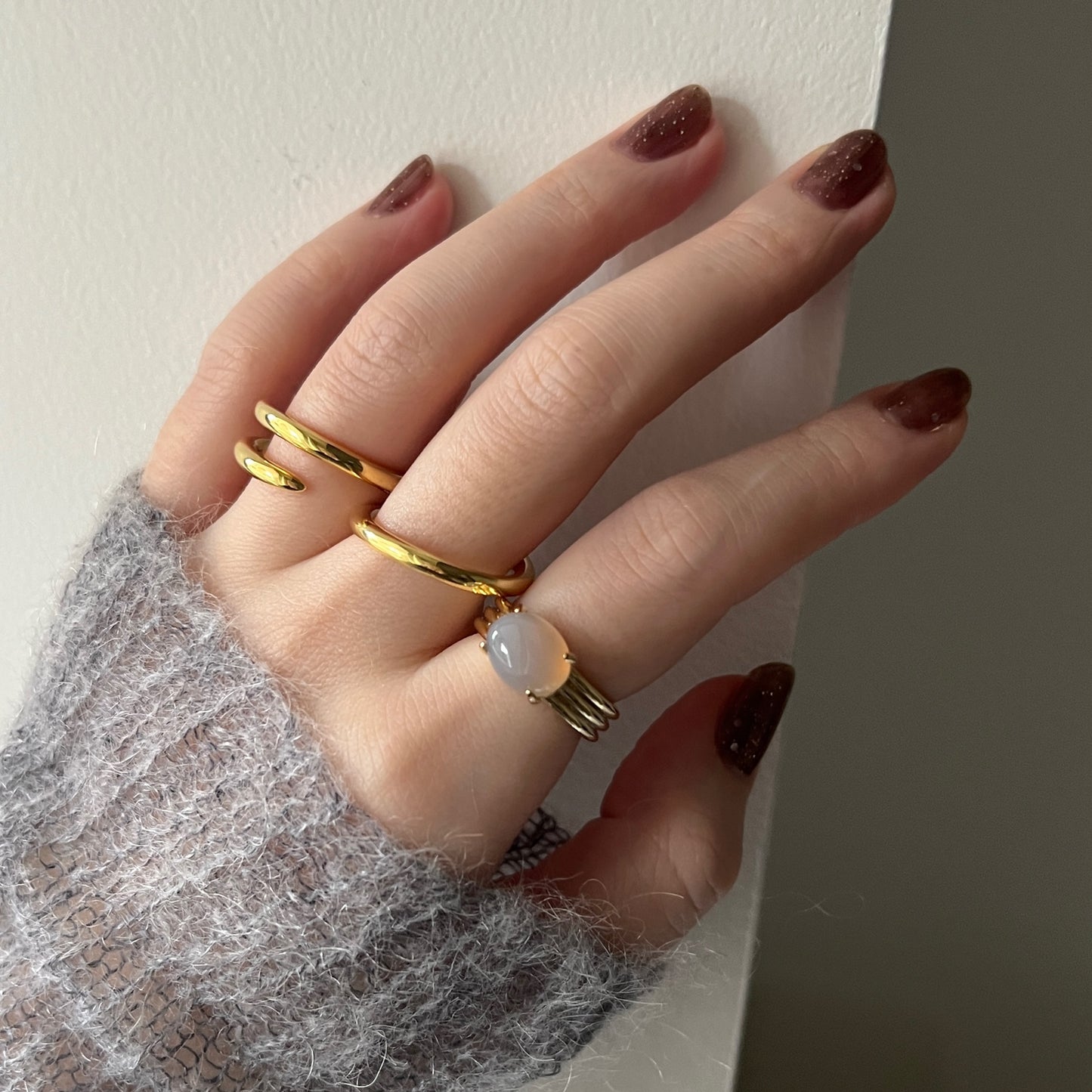 [ gray onyx ]  trois gold