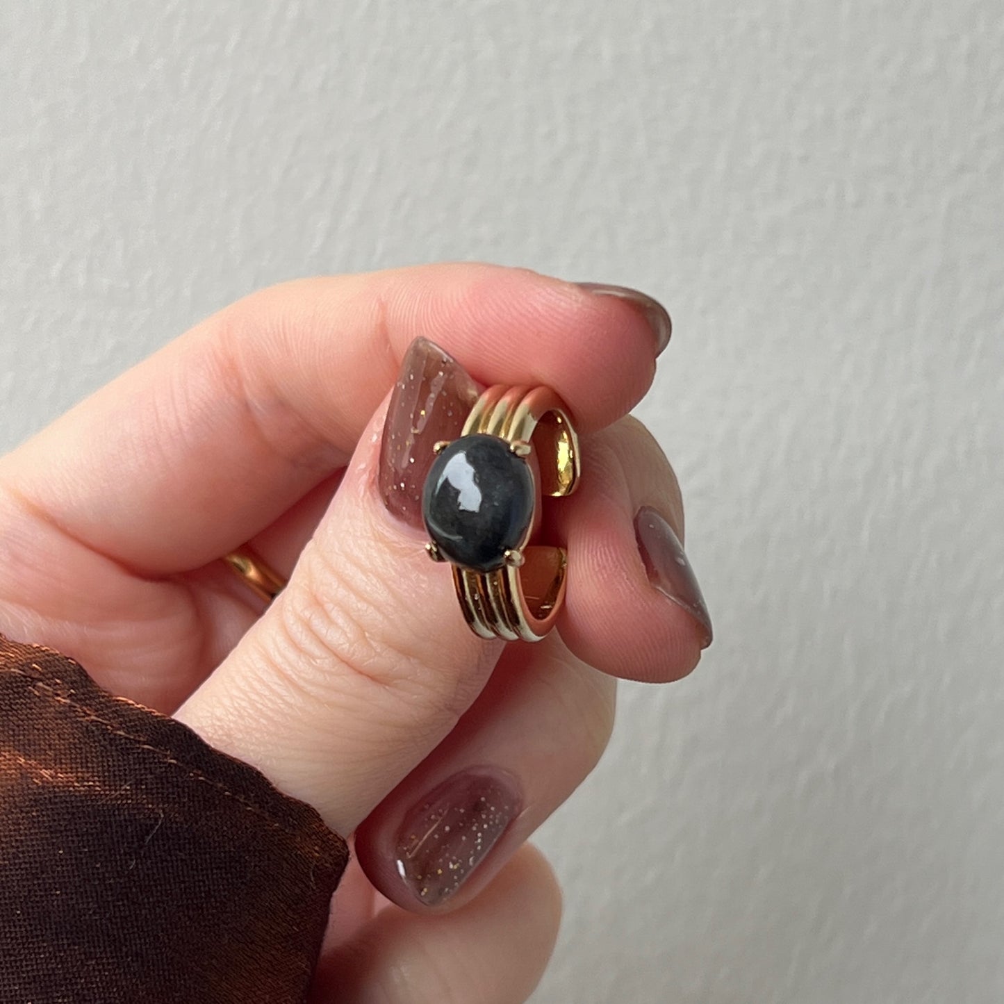 [ blue labradorite ] trois gold