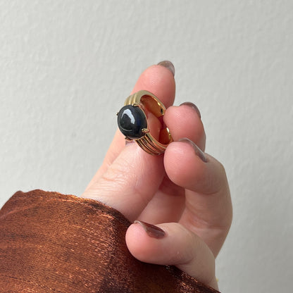 [ blue labradorite ] trois gold