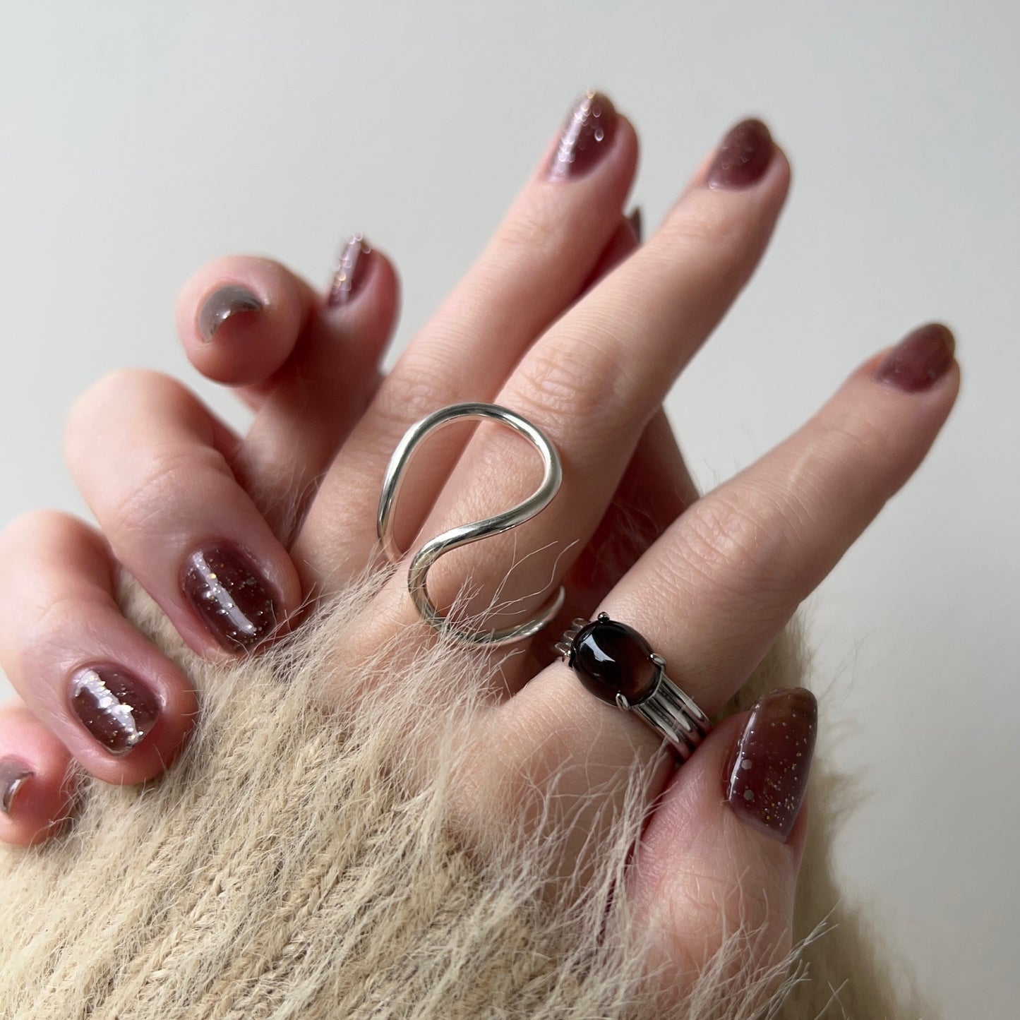 [ smoky quartz ] trois silver