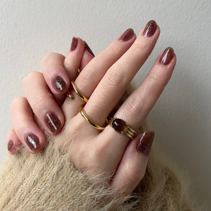 [ smoky quartz ] trois gold