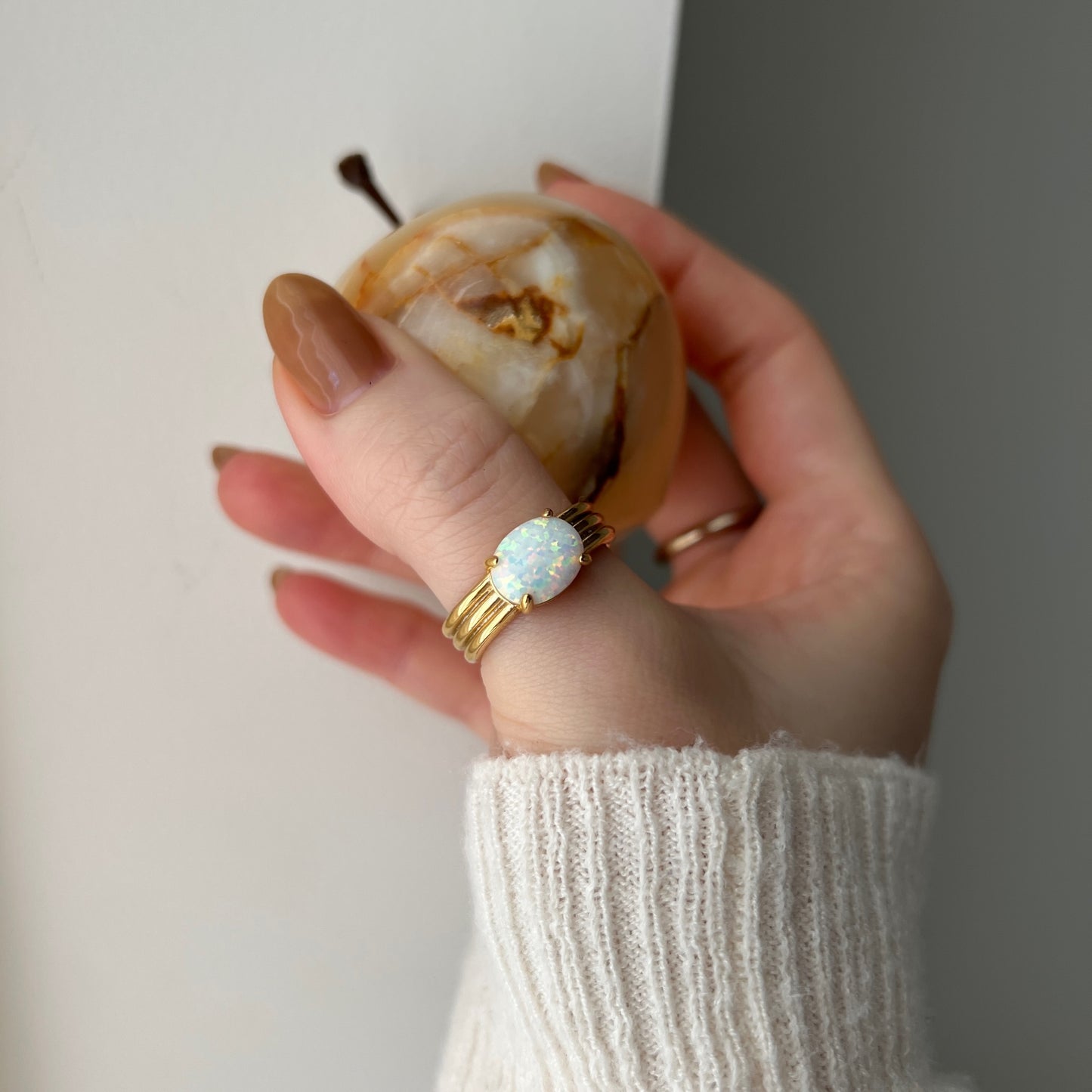 [ neon rainbow opal ] trois gold