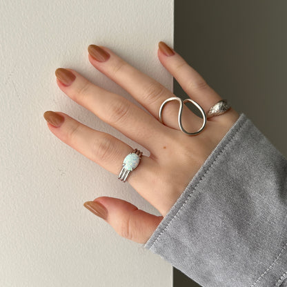 [ neon rainbow opal ] trois silver