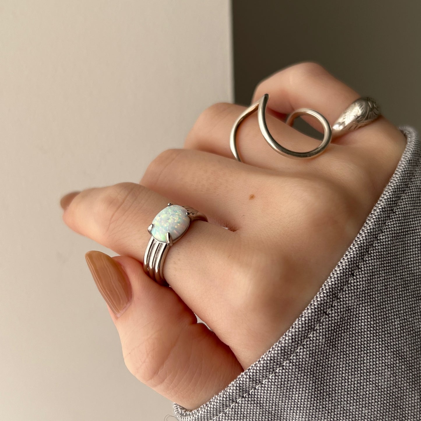 [ neon rainbow opal ] trois silver