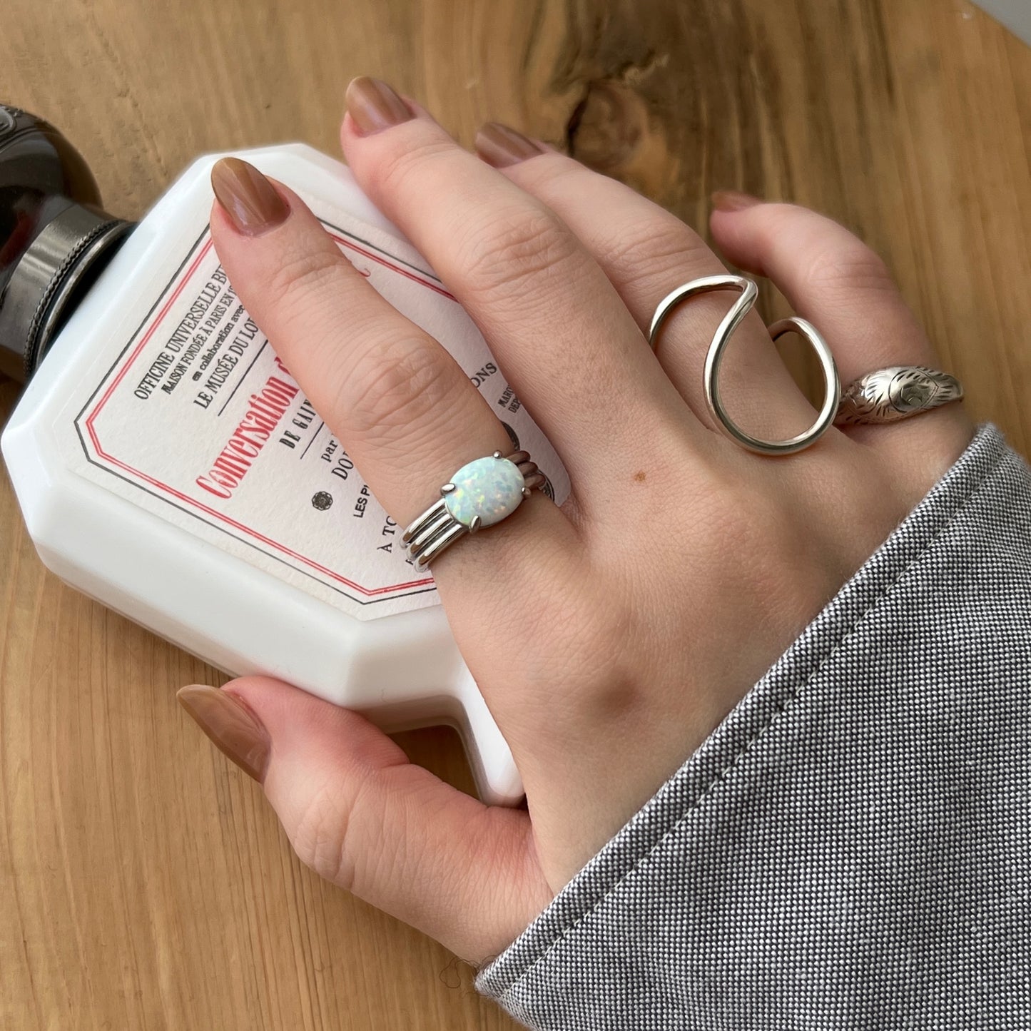 [ neon rainbow opal ] trois silver