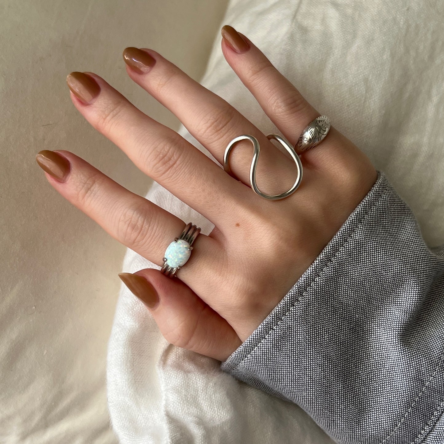 [ neon rainbow opal ] trois silver