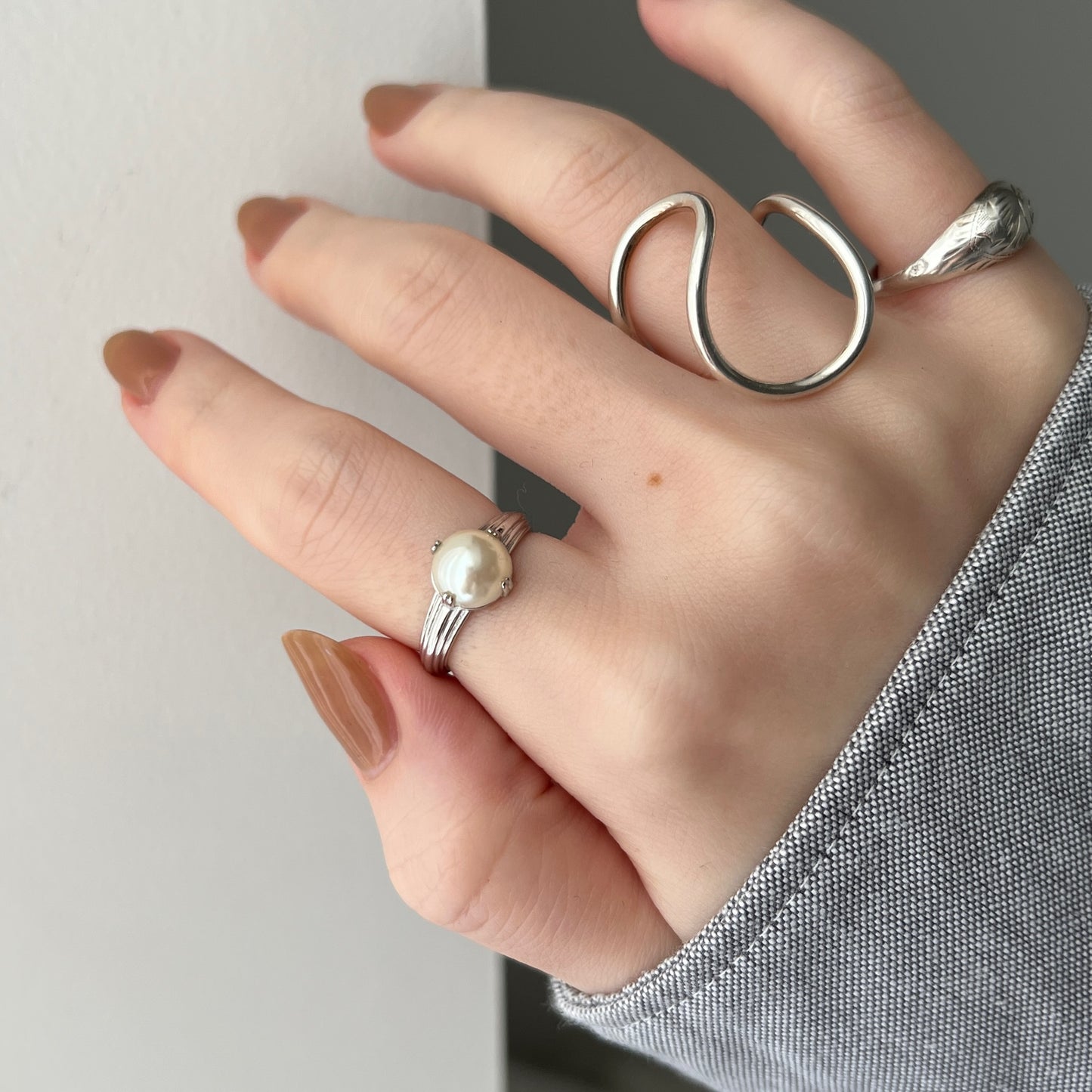 [ vintage pearl ] croissant silver