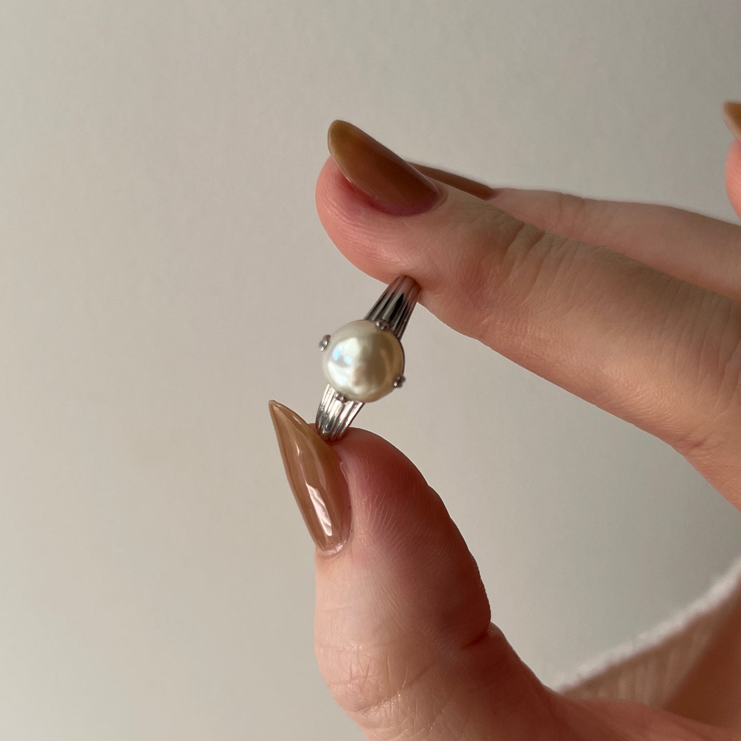 [ vintage pearl ] croissant silver