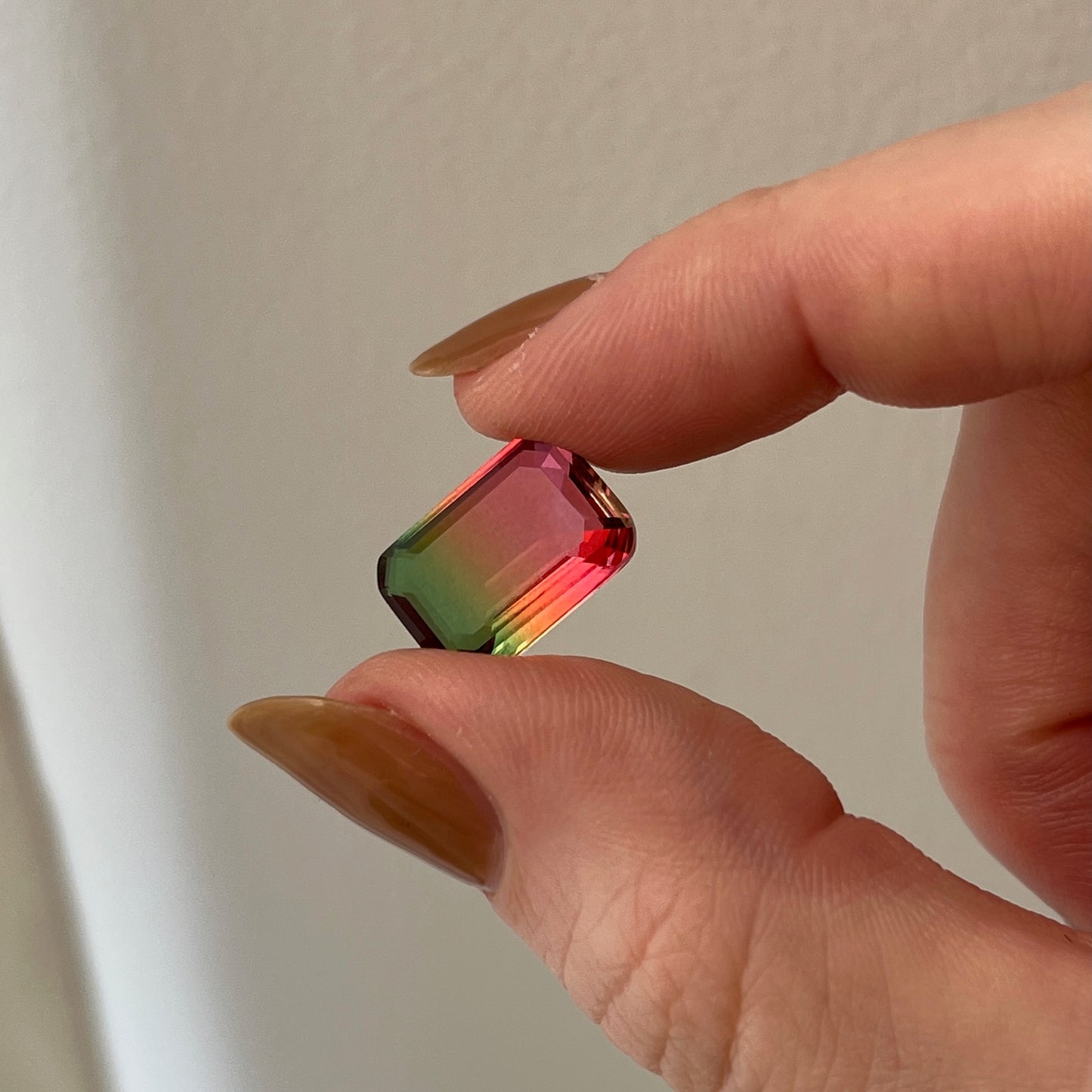 [ bicolor tourmaline WATERMELON ] reine silver - rectangle