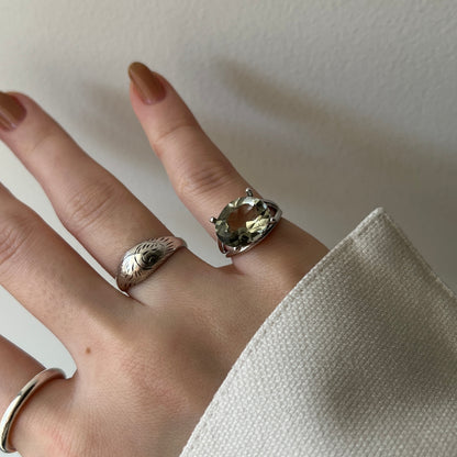 [ green amethyst  ] reine -pinky silver