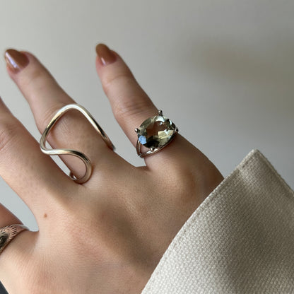 [ green amethyst  ] reine -pinky silver