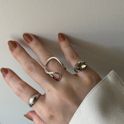 [ green amethyst  ] reine -pinky silver