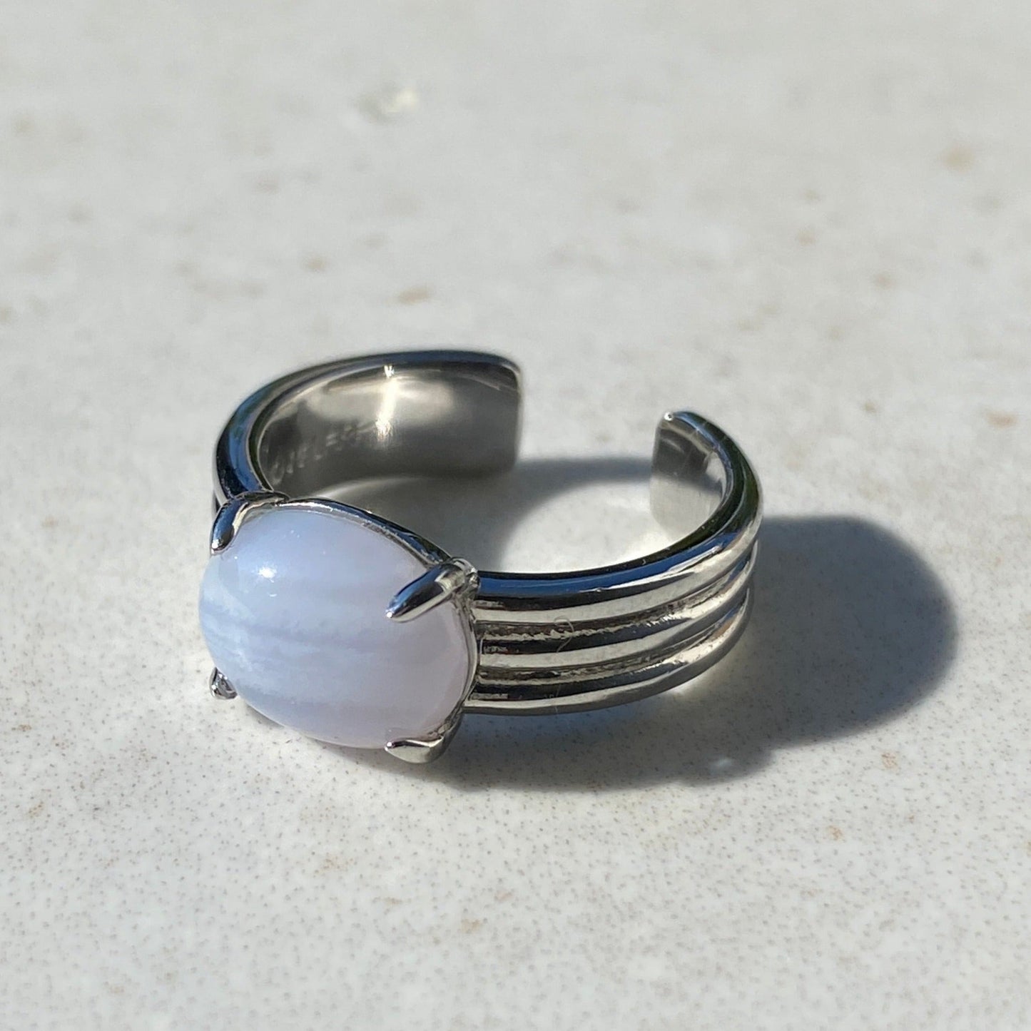 [ blue lace agate ] trois silver