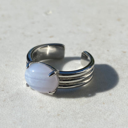 [ blue lace agate ] trois silver