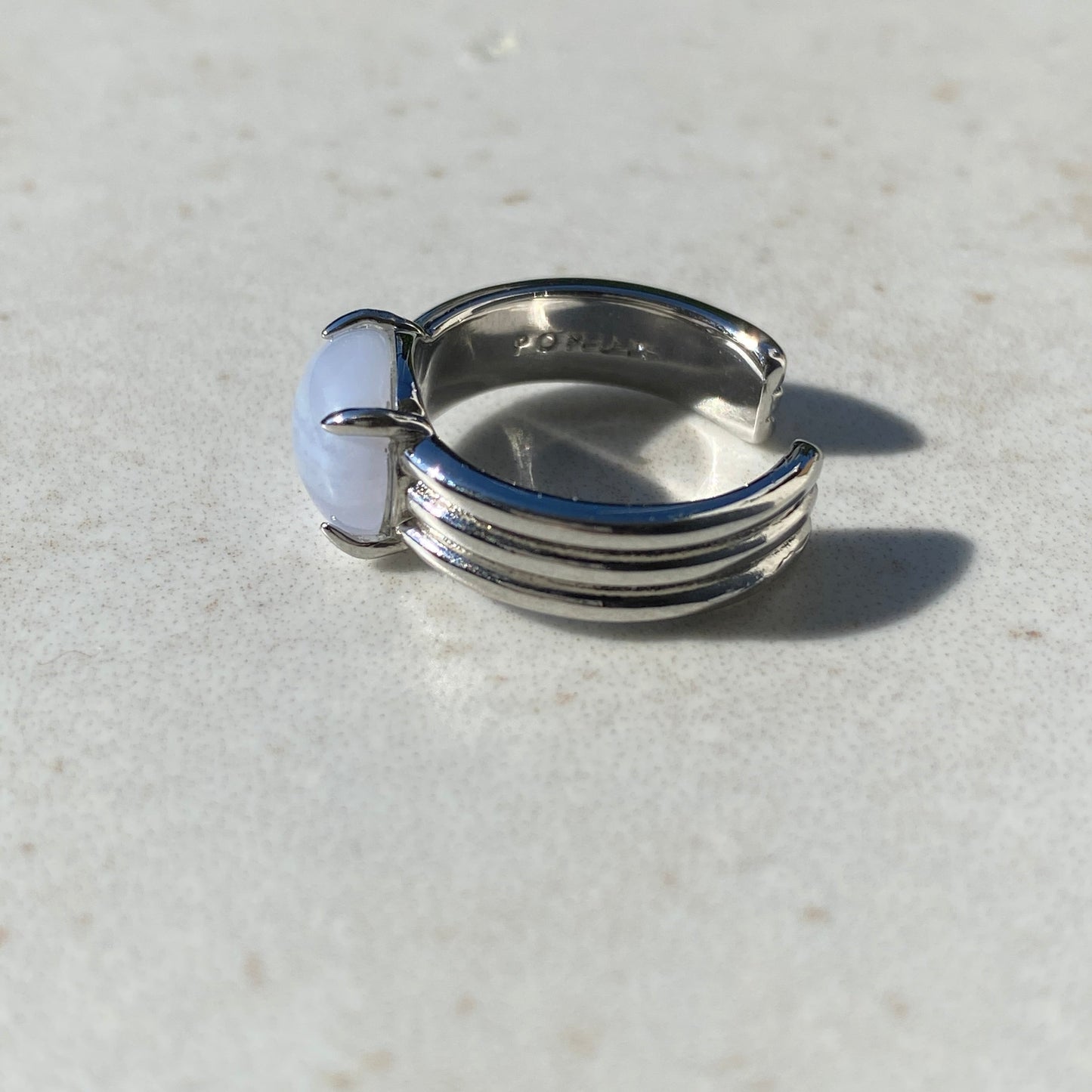 [ blue lace agate ] trois silver