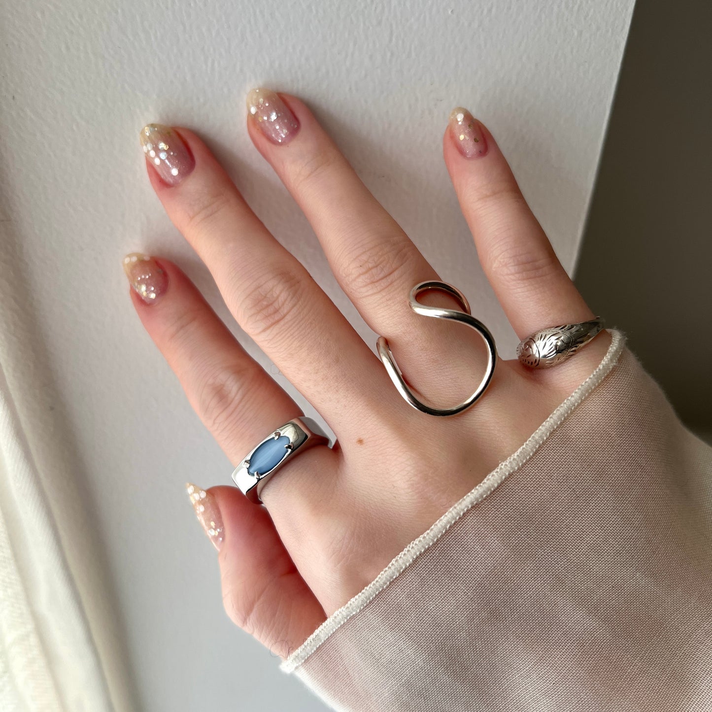 [ blue moon glass stone ] europa silver