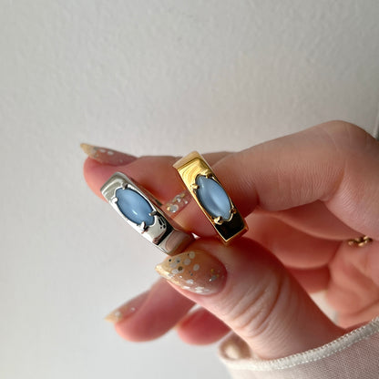 [ blue moon glass stone ] europa silver