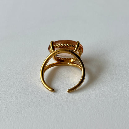[ peach glass stone ] reine gold