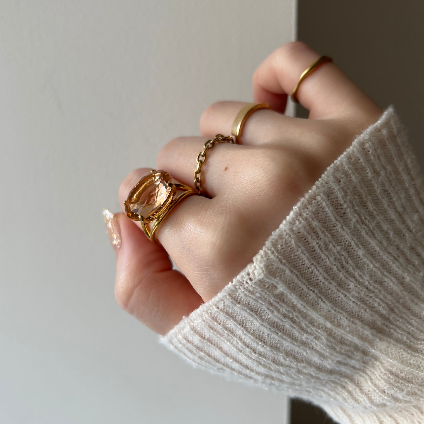 [ peach glass stone ] reine gold